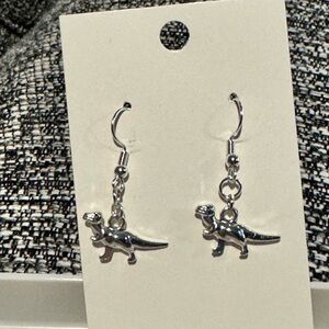 Silver Dinosaur Earrings for teachers